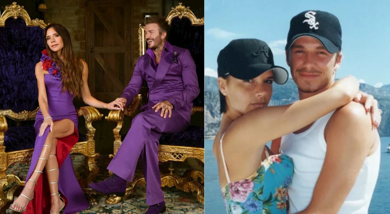 David Beckham e Victoria festeggiano 25 anni di matrimonio e rindossano gli abiti delle nozze, fan impazziti: