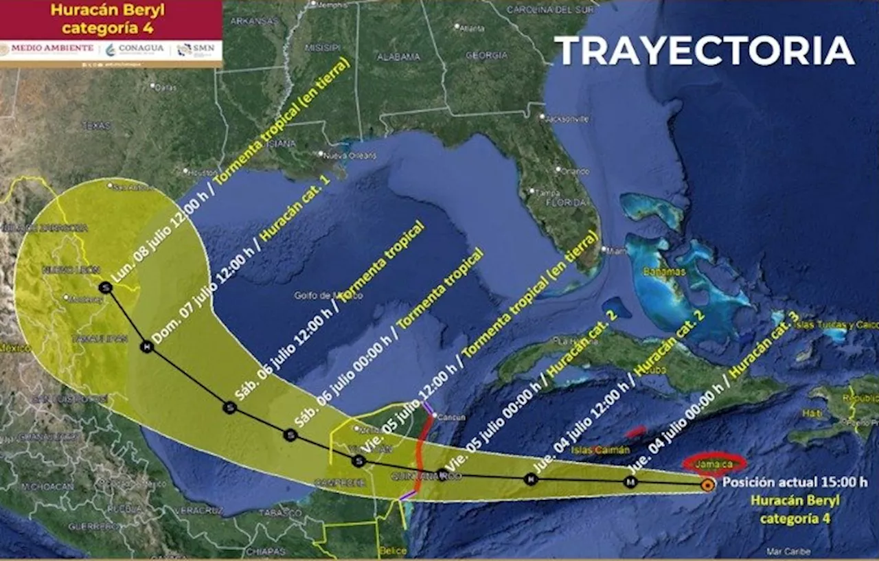 Mañana iniciarán lluvias torrenciales en Quintana Roo por 'Beryl': SMN