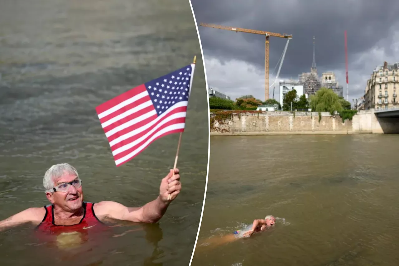 A 75-year-old American swims in Paris’ Seine River before the Olympics despite contamination concerns