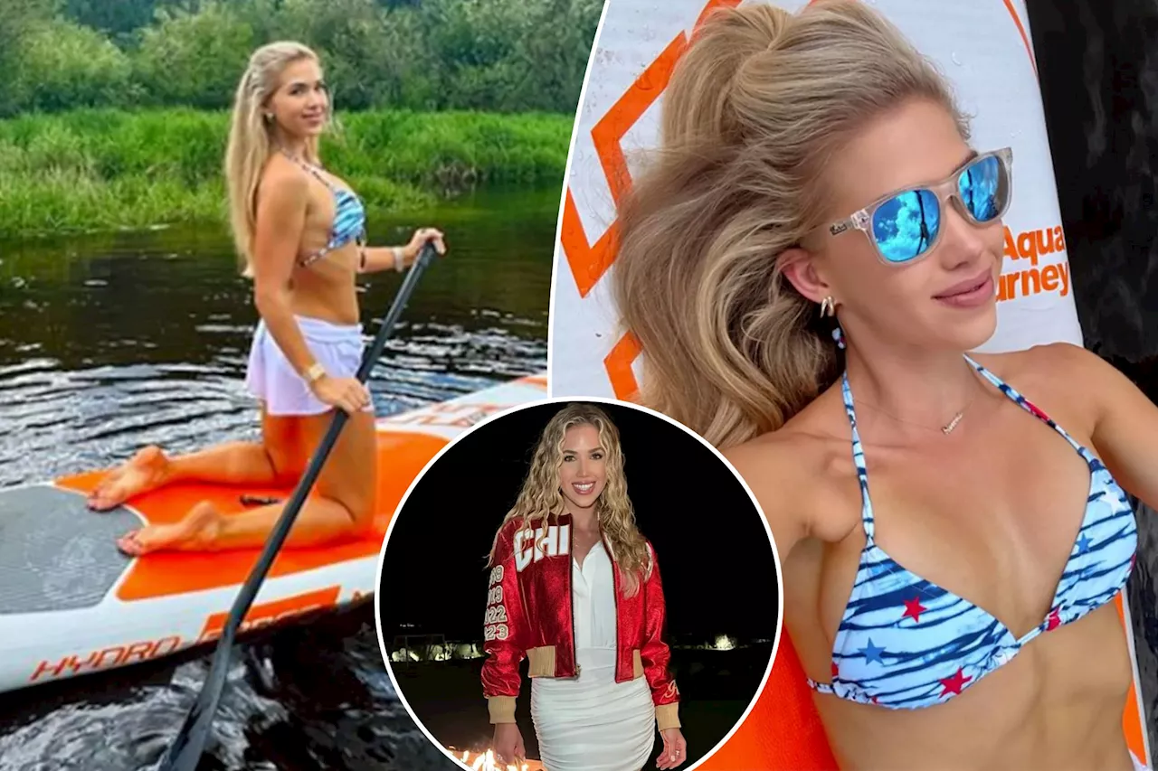 Chiefs heiress Gracie Hunt kicks off Fourth of July festivities in starry bikini