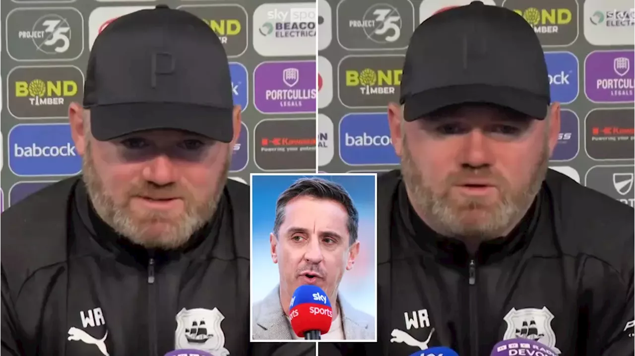 Wayne Rooney aims cheeky dig at Gary Neville in his first news conference as Plymouth head coach