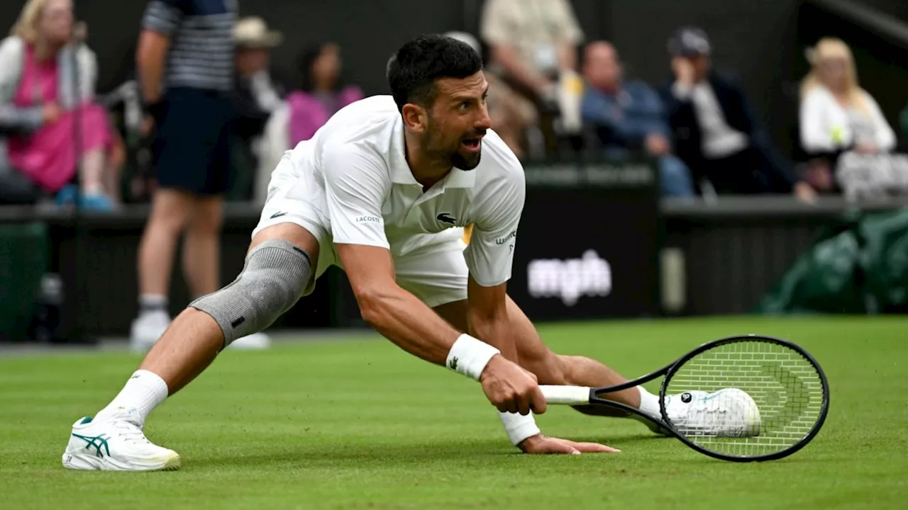 ﻿Why is Novak Djokovic wearing a grey knee brace at Wimbledon?