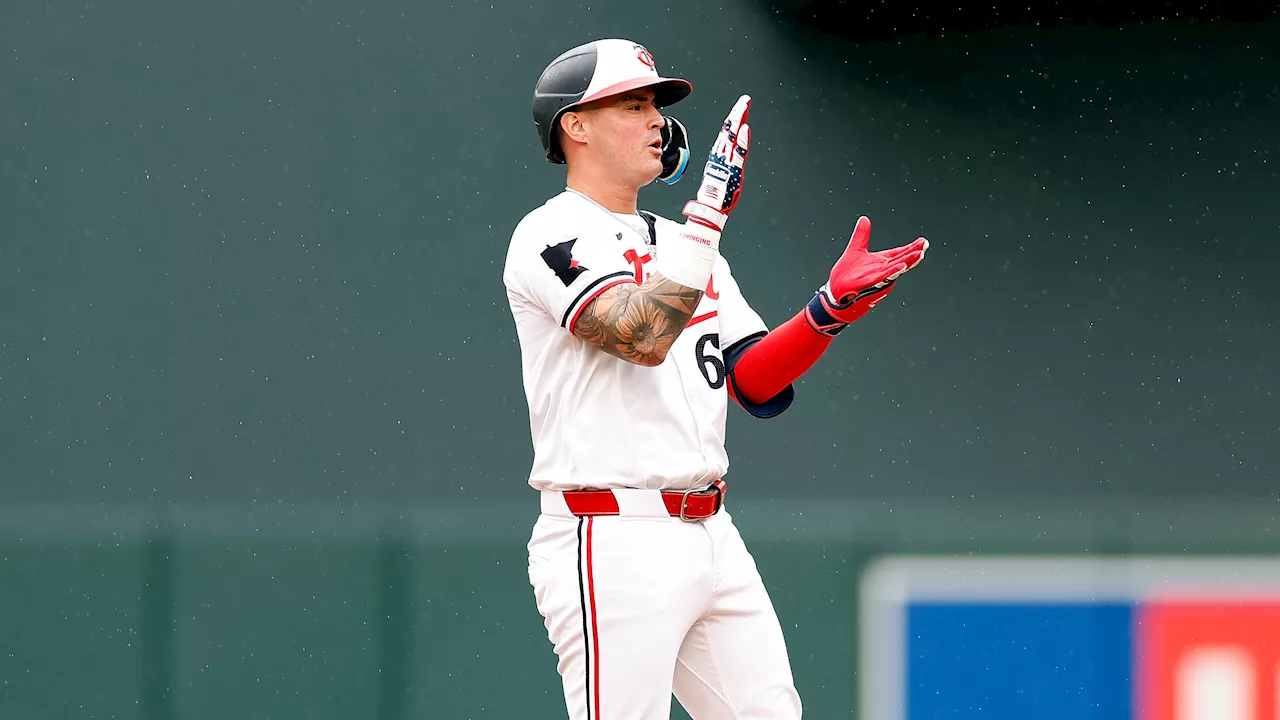 Miranda's five hit day leads Twins to rain-shortened win over Tigers