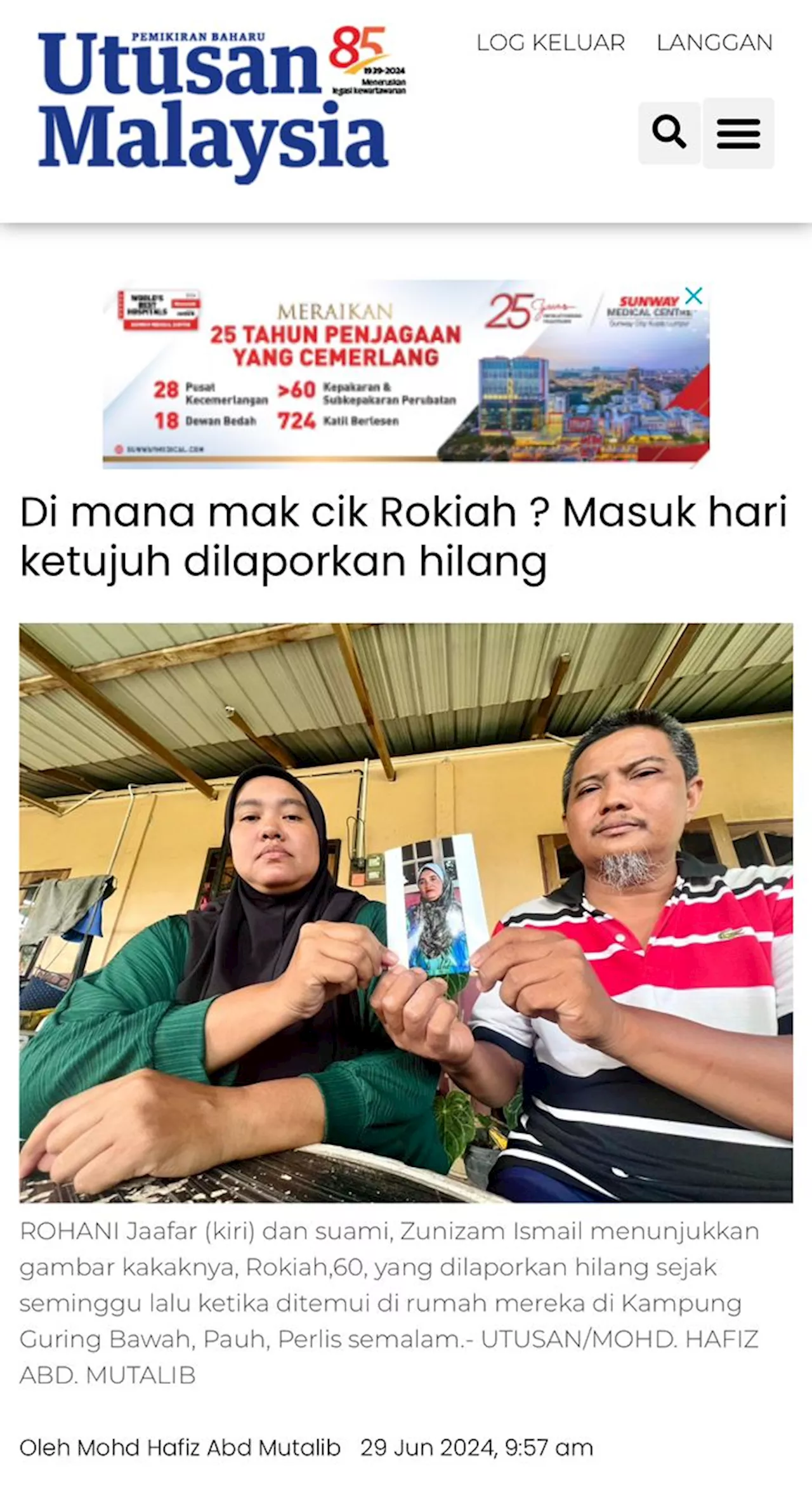 Selepas 12 hari, Rokiah ditemukan selamat di dalam pondok berhampiran gua