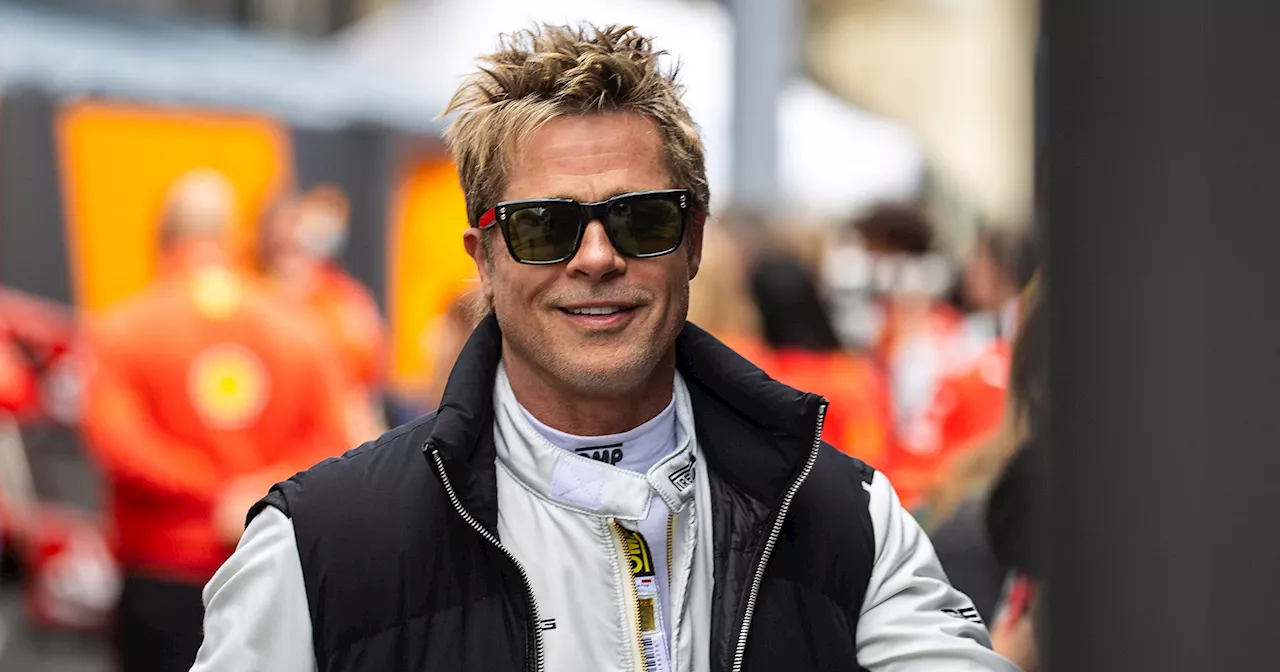 Brad Pitt Rocks New Haircut at F1 Grand Prix Previews