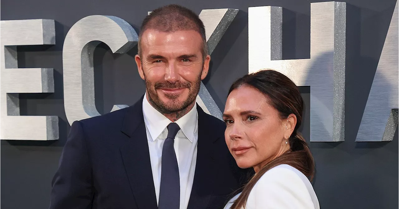 David and Victoria Beckham Rock Their Purple Wedding Outfits