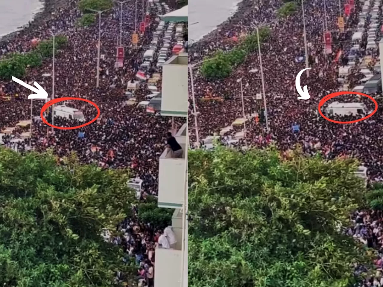 Victory Parade : पाय ठेवायला जागा नाही पण अँब्यूलन्सला काढून दिली वाट, मुंबईकरांनी काळीज जिंकलं; पाहा Video