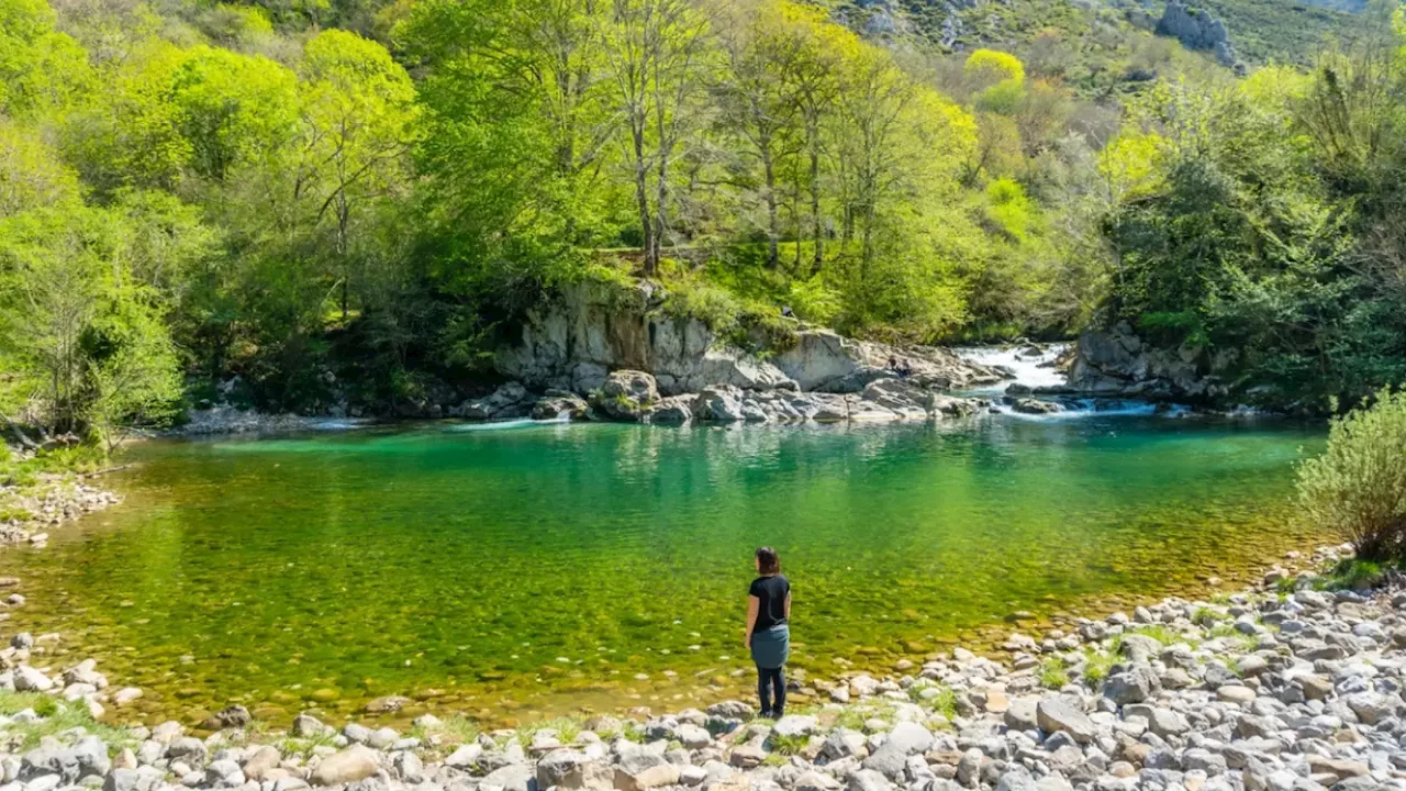 La piscina natural de aguas turquesas escondida en un bosque de Asturias