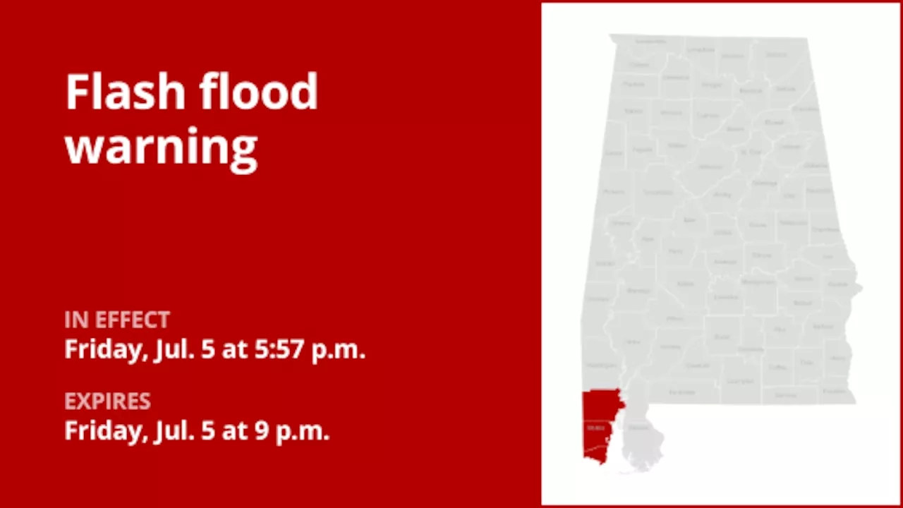 Flash flood warning affecting Mobile County until Friday night