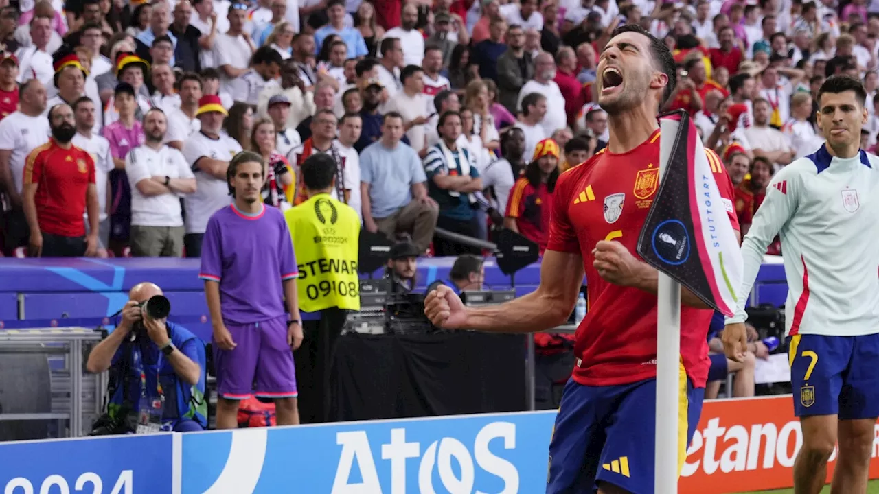 Like father, like son. Mikel Merino emulates dad's goal celebration at same stadium at Euro 2024