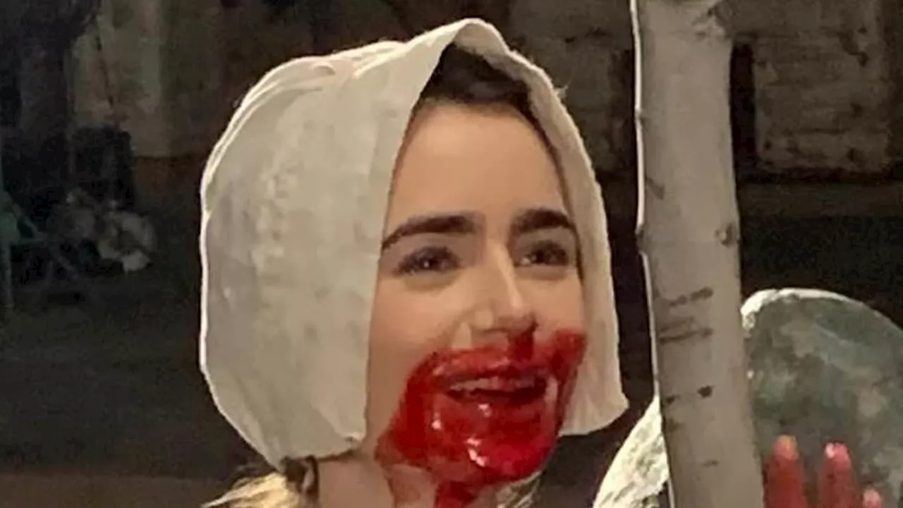 Lily Collins shows off her incredible transformation into a blood-soaked starlet (who gets severed...