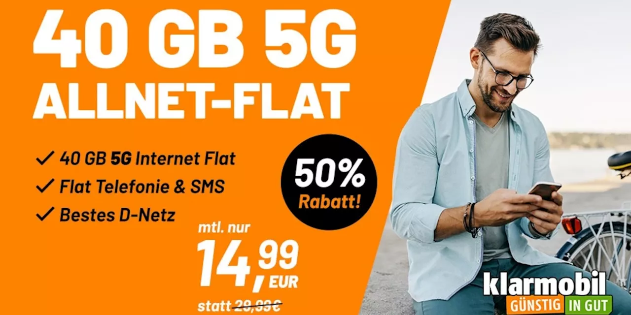 Angebot sichern: 40GB im Telekom 5G-Netz für nur 14,99 Euro!