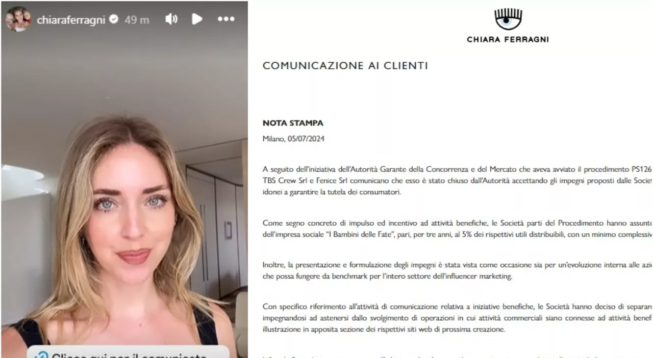 Chiara Ferragni e il caso uova di Pasqua, la svolta: separate le attività commerciali da quelle benefiche. L'a