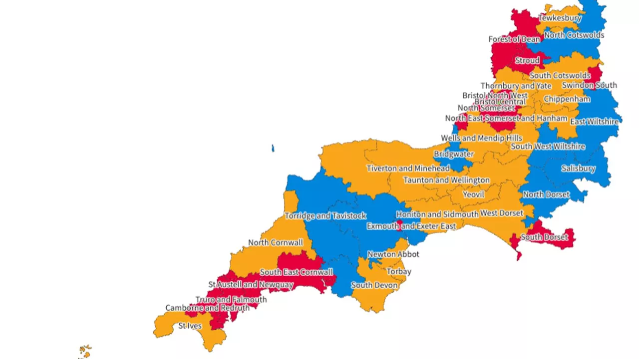 General Election 2024: All constituency results in the South West mapped