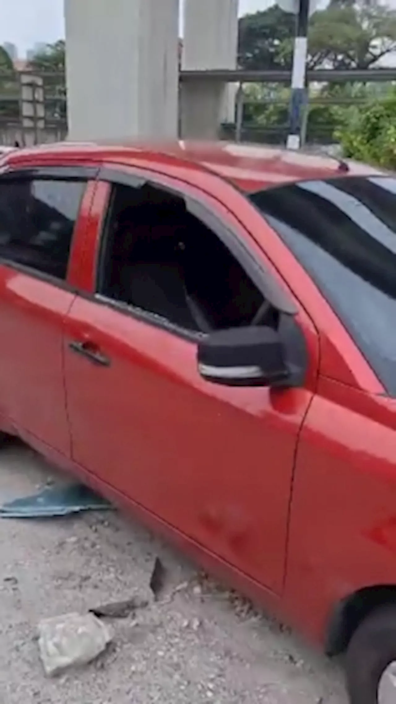 Police looking for suspect responsible for windscreen smashing spree at LRT station near Bukit Jalil