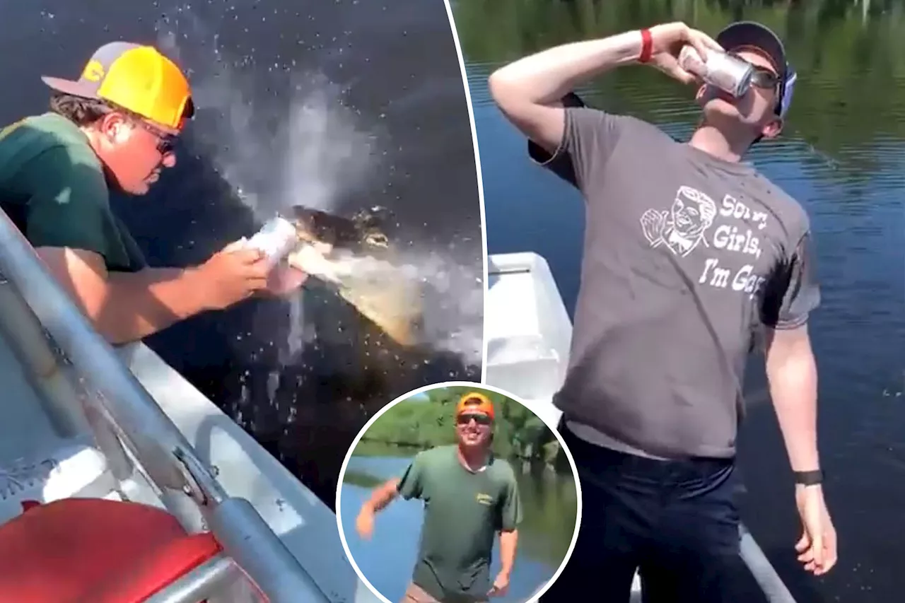 Boater uses live alligator's jaws to open beer can: 'The most Florida thing I’ve seen all day'