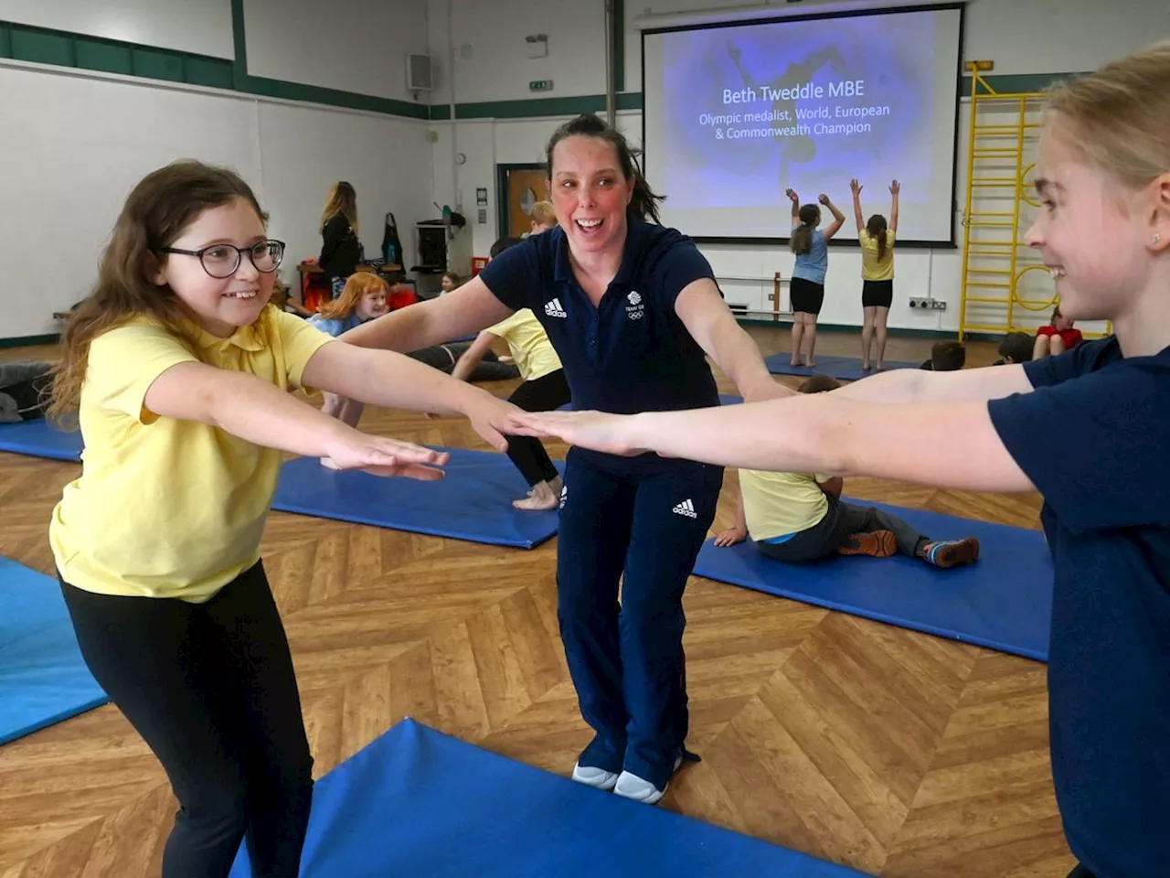 Olympic gymnast Beth Tweddle leaps into Shropshire school visit to inspire kids