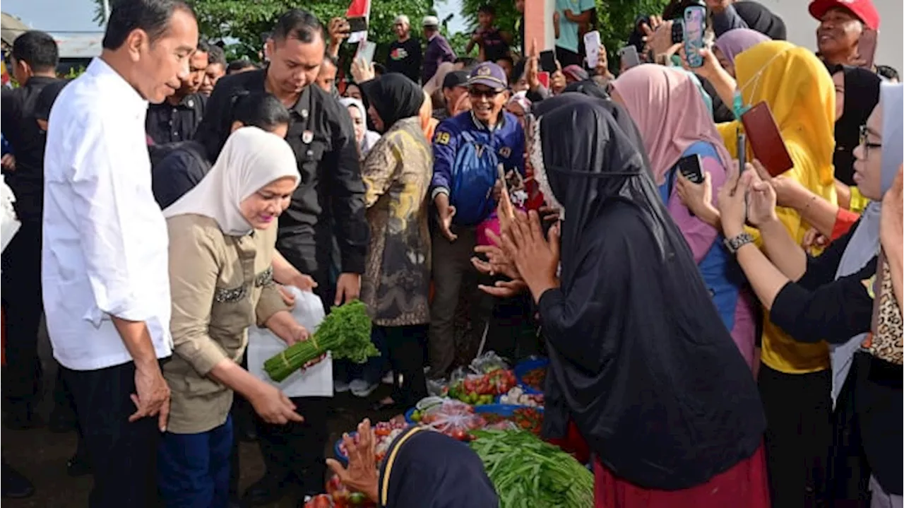 Momen Jokowi dan Iriana Belanja di Pasar Cekkeng Bulukumba