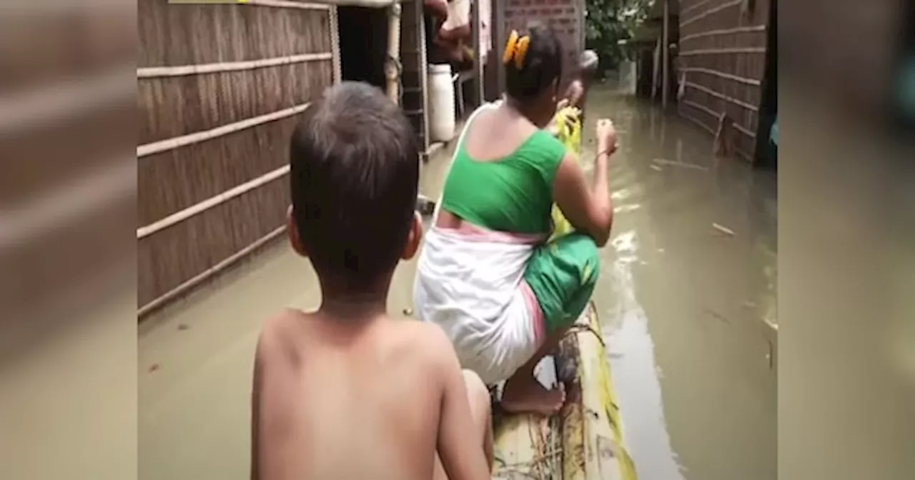 Assam Flood: असम में बाढ़ से हाहाकार, नाव पर दूल्हा-दुल्हन; घर, इंसान... जानवर सब पानी में डूबे