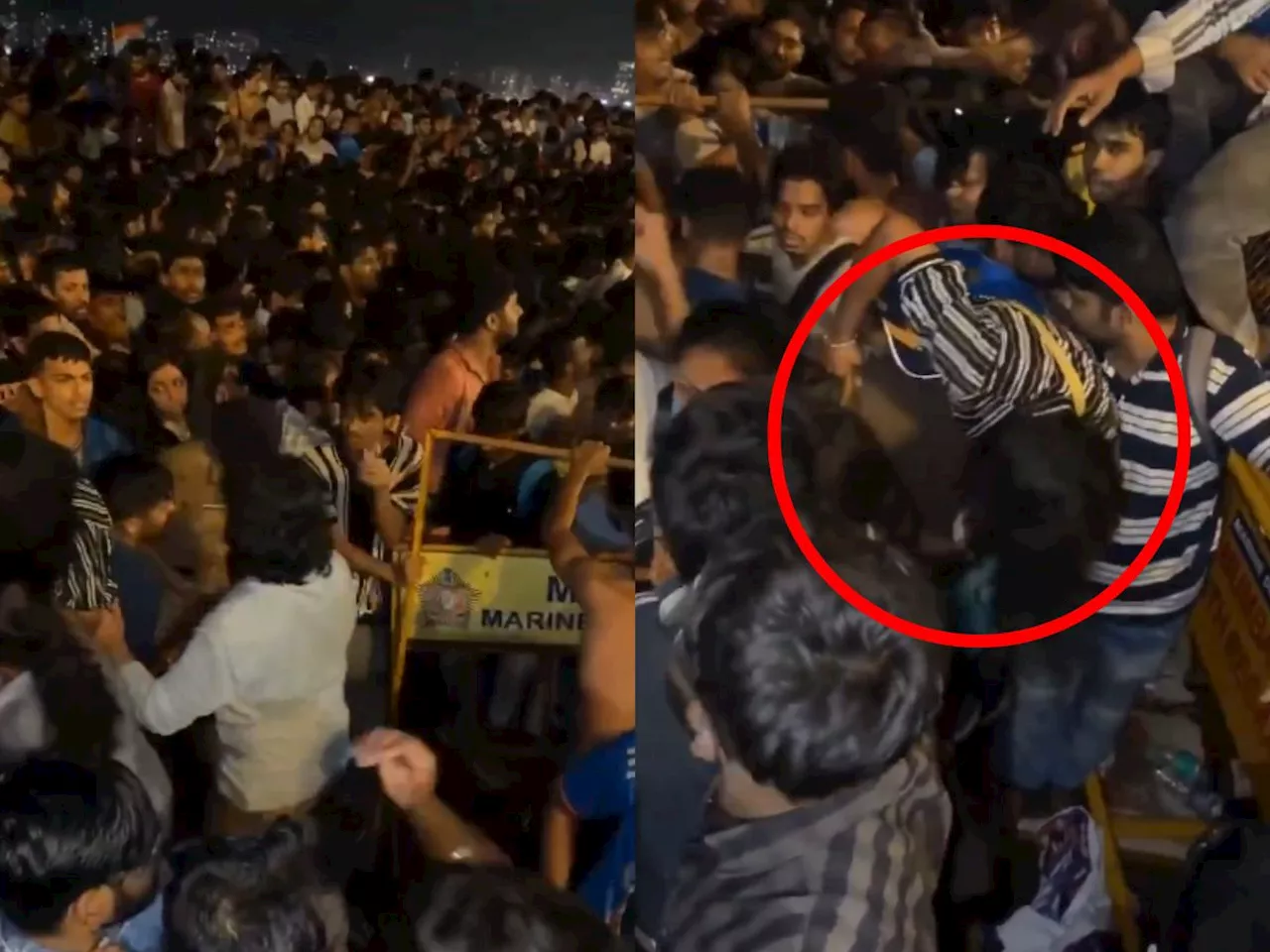 VIDEO : खच्चून भरलेल्या मरिन ड्राईव्हवर अस्वस्थ तरुणीच्या मदतीला धावले मुंबई पोलीस; पण, गर्दीच इतकी की...