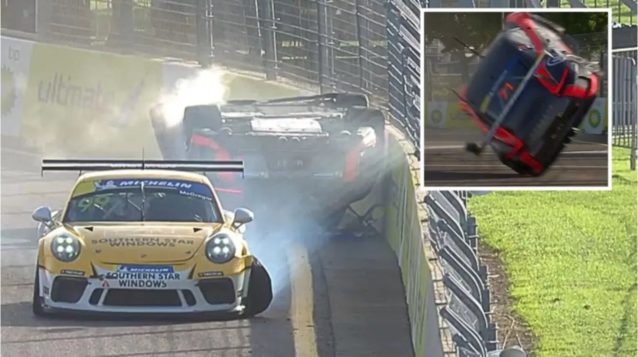 Porsche driver Conor Somers flips car in wild start to NTI Townsville 500