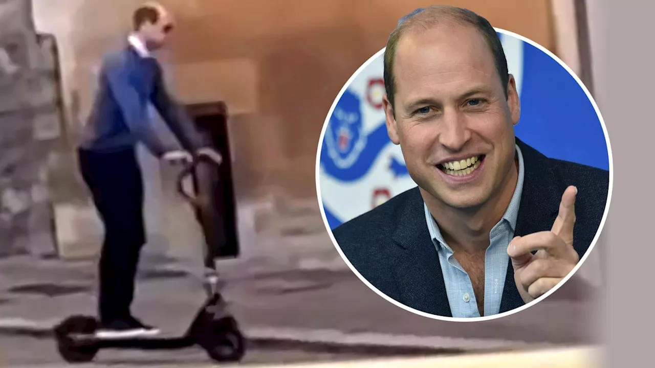 Prinz William rauscht mit E-Scooter durch Schloss Windsor