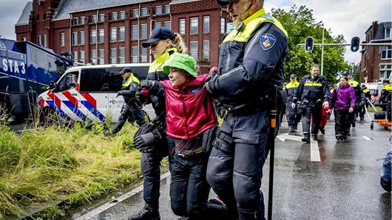 Greta Thunberg gripen i Nederländerna