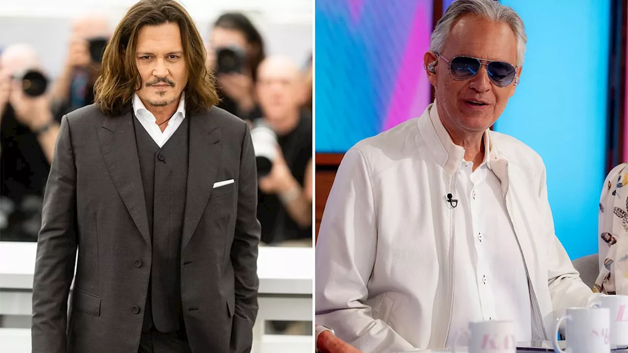 Andrea Bocelli lauds Johnny Depp as a 'rock star loved and applauded everywhere' ahead of their...