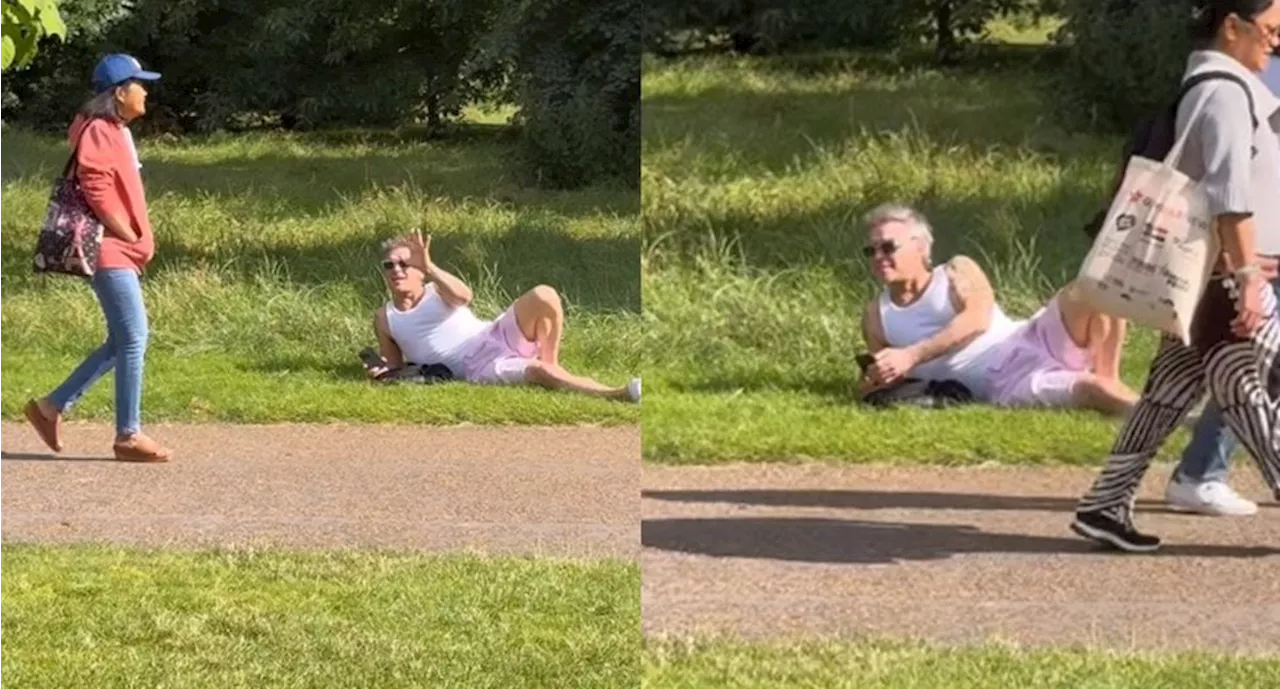 Robbie Williams se sorprende al pasar desapercibido en un parque de Londres