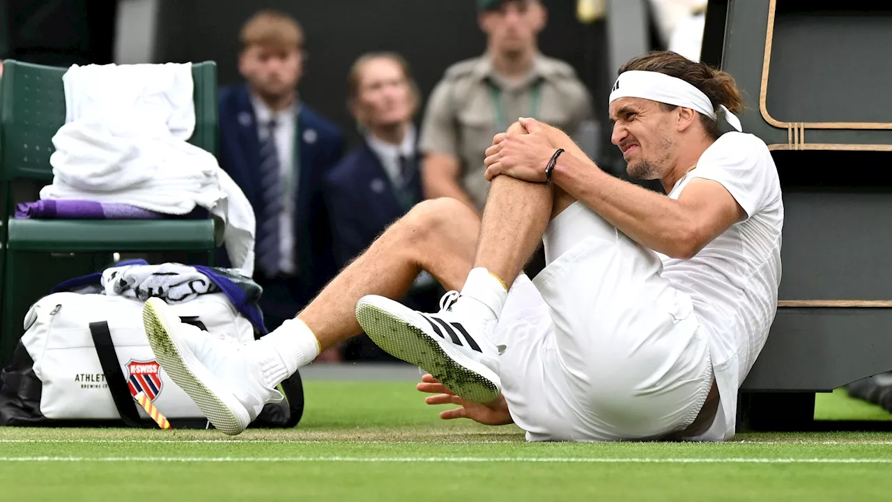 Wimbledon: Alexander Zverev stürzt auf dem Centre Court - Sorgen um das Knie des Olympiasiegers