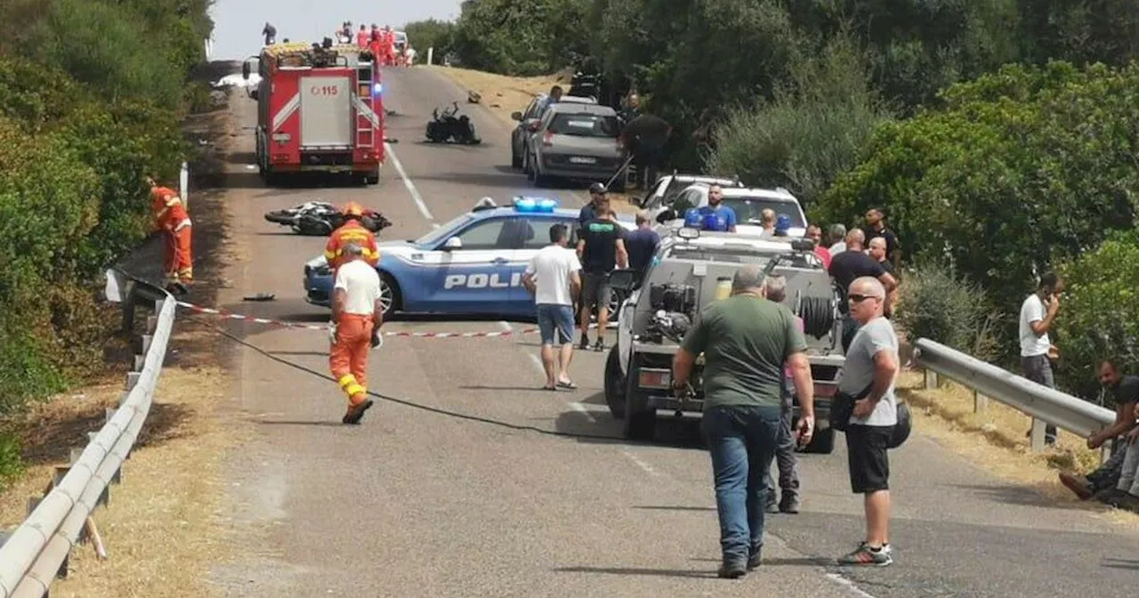 Scontro tra un’auto e due moto in provincia di Oristano: tre morti e due feriti