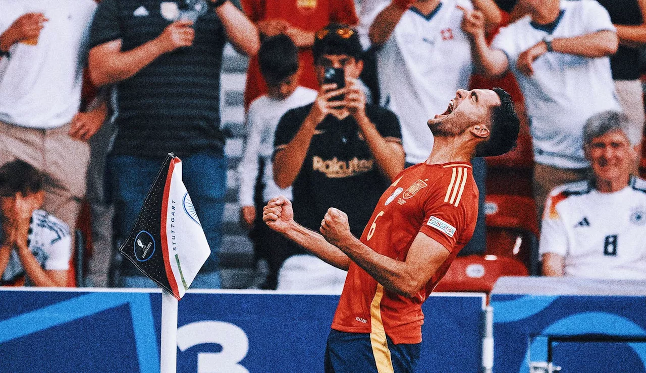 Spain's Mikel Merino emulates dad's 1991 goal celebration at same stadium at Euro 2024