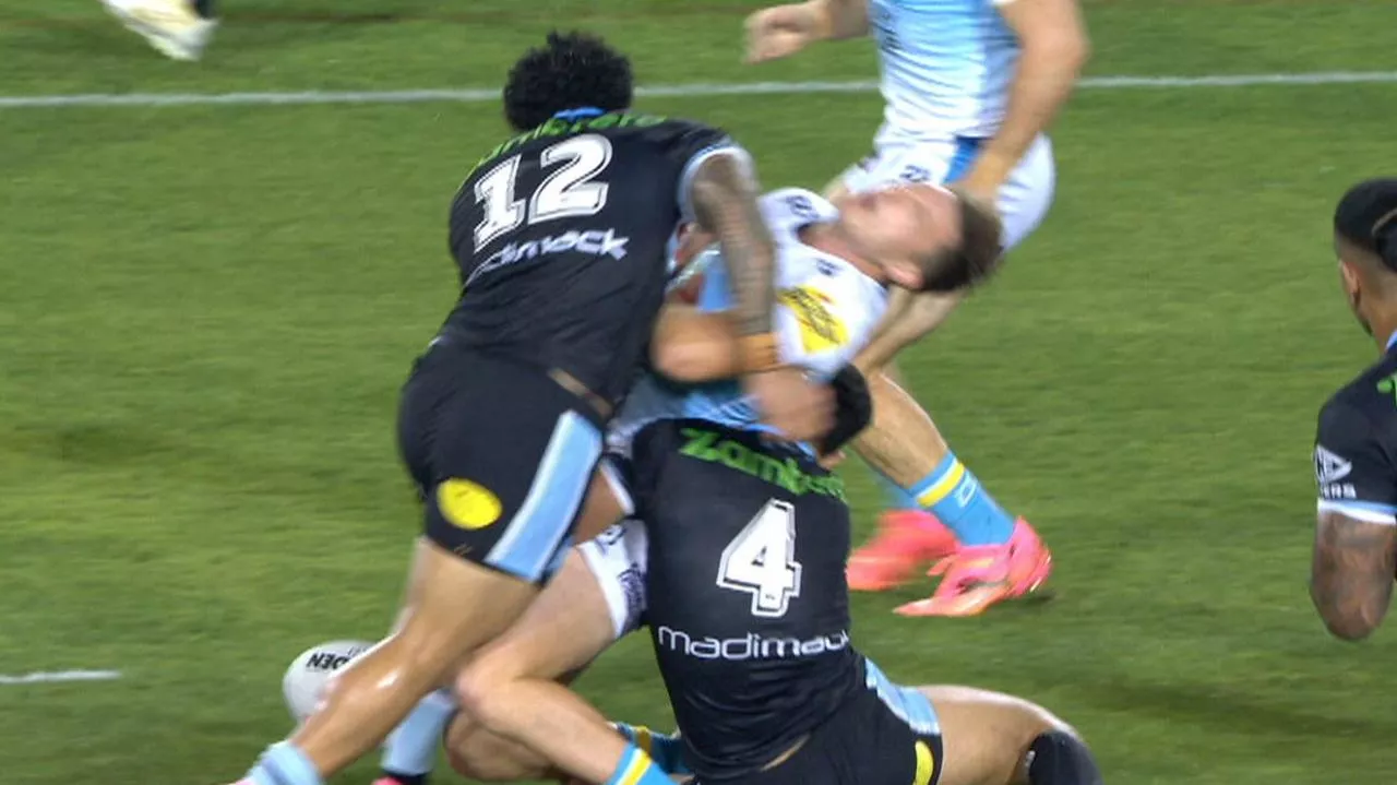 ‘Not sure he rocked him so hard’: Star in hot water over brutal shot as Sharks coach weighs in