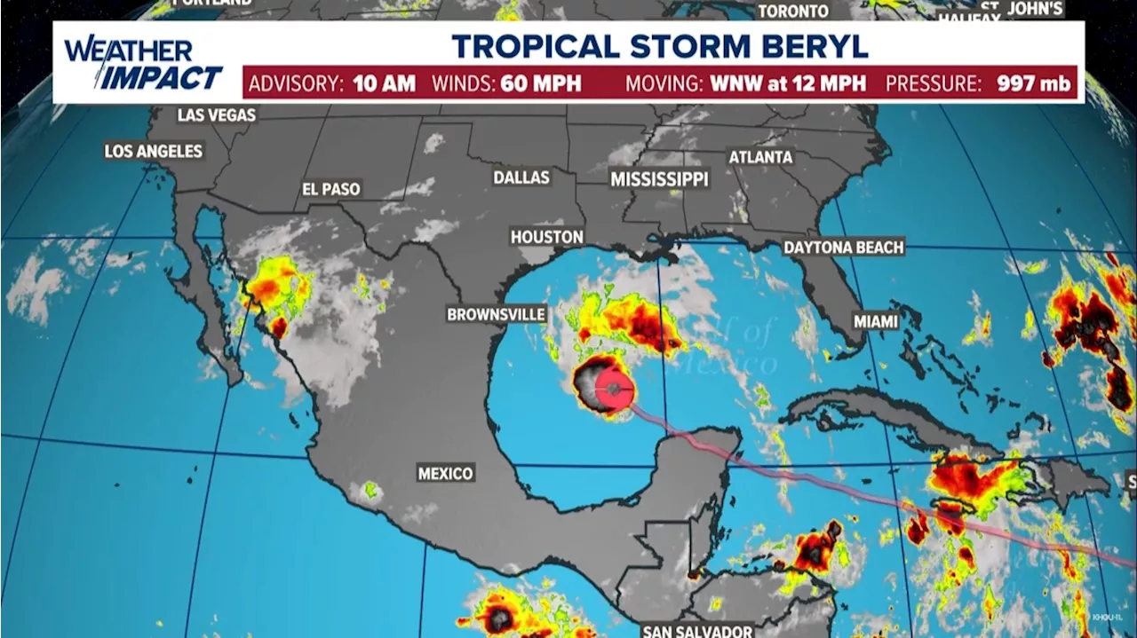  10 A.M. UPDATE: Tropical Storm Beryl heads toward Texas Gulf Coast