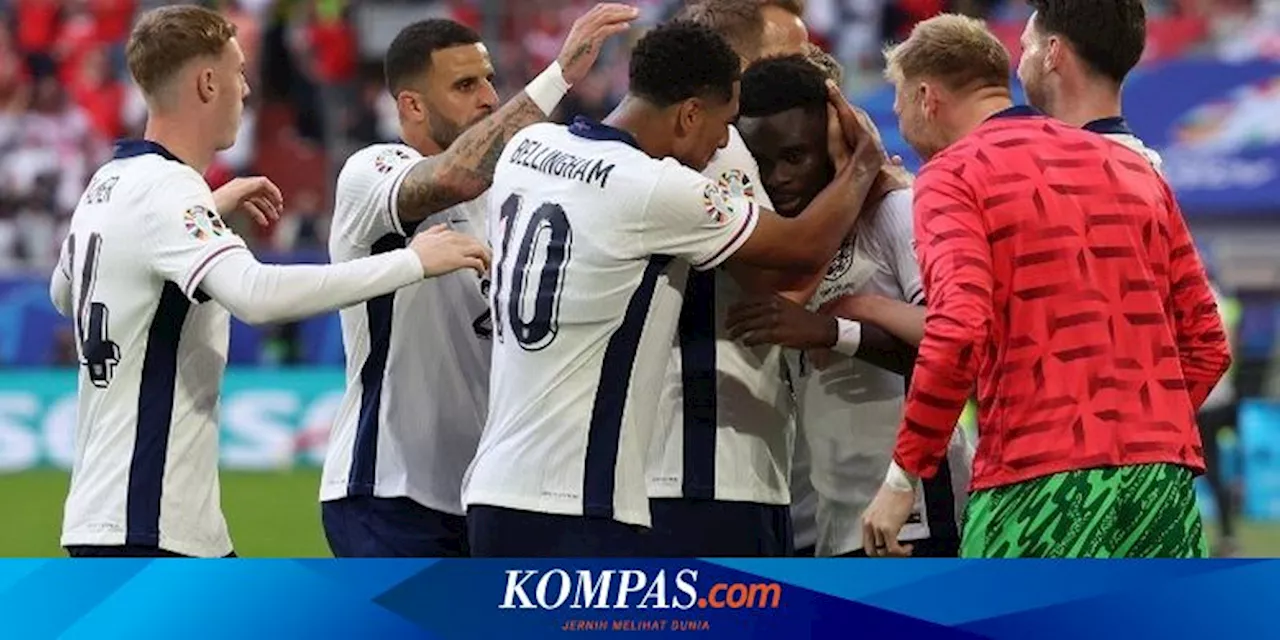 Hasil Inggris Vs Swiss 1-1: Kaki Kiri Saka Sakti, Laga Lanjut Extra Time