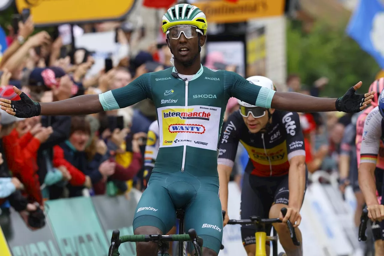 Tour de France, étape 8 : Biniam Girmay s’impose au sprint, Pogacar reste en jaune