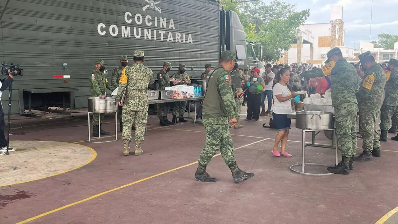 Huracán Beryl: Sedena da alimentos a afectados en Quintana Roo