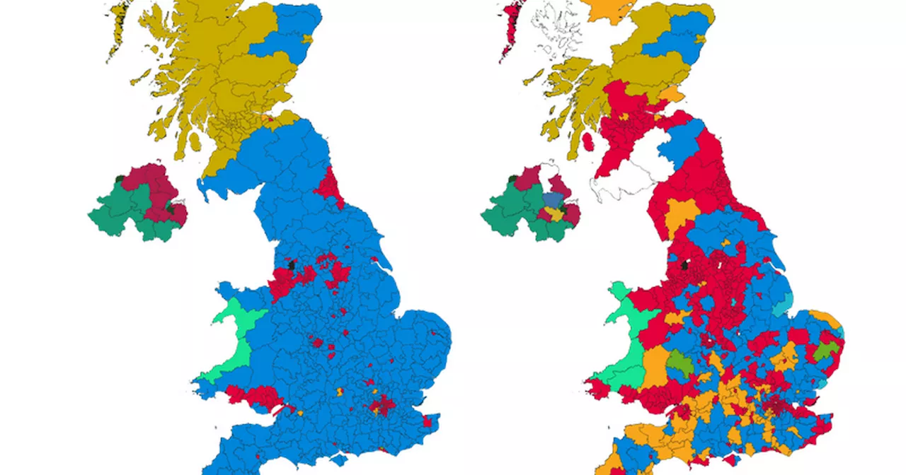 The full general election maps that show huge shift as Labour take power