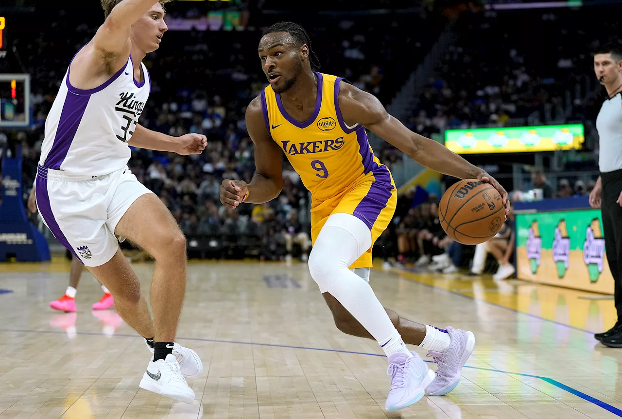 Looking a lot like dad, Bronny James makes NBA Summer League debut