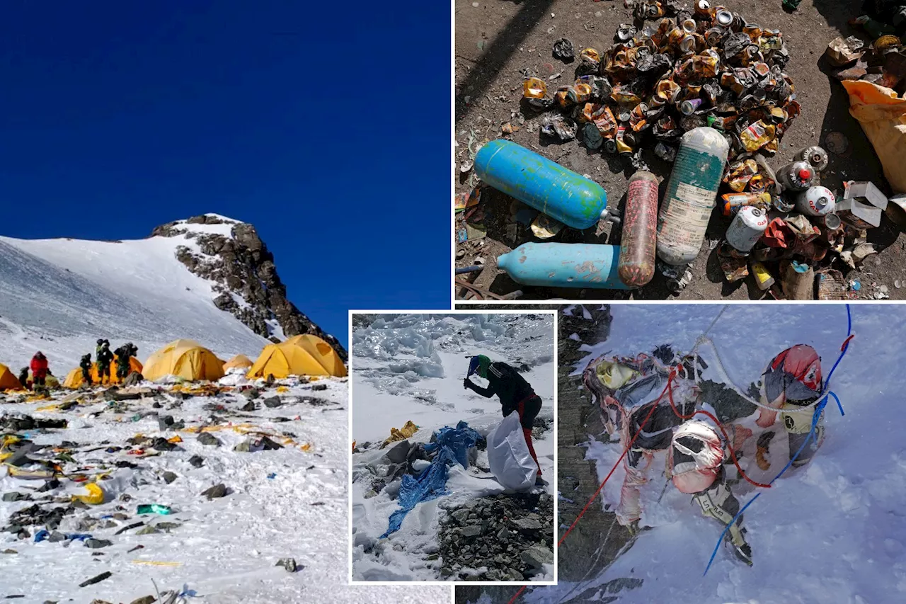 Mount Everest’s highest camp is littered with frozen garbage, and cleanup is likely to take years