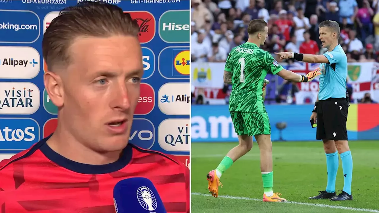 Jordan Pickford stopped from doing 'usual process' by referee in England vs Switzerland penalty shootout