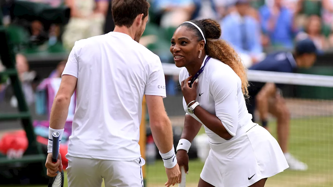 Serena Williams suffered awkward Wimbledon wardrobe malfunction during mixed doubles debut with Andy Murray...