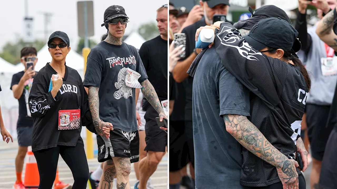 Kourtney Kardashian and Travis Barker Embrace at 'Run Travis Run' 5K