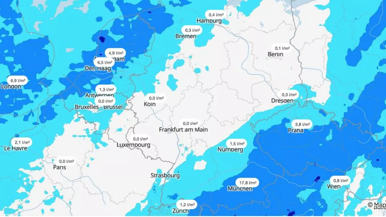 Unwetter: Karten zeigen, wo es heute Gewitter, Sturm und Regen gibt