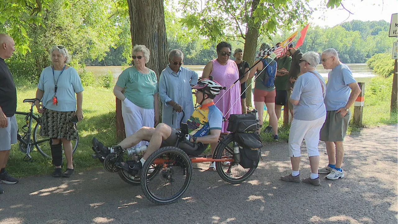 Local man rides bike across Erie Canal to raise money for Camp Stella Maris