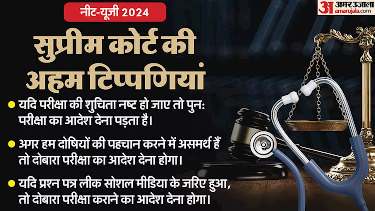 NEET-UG Row: 'यह तो साफ है कि पेपर लीक हुआ', परीक्षा में धांधली पर 'सुप्रीम' टिप्पणी; केंद्र-NTA से मांगा जवाब