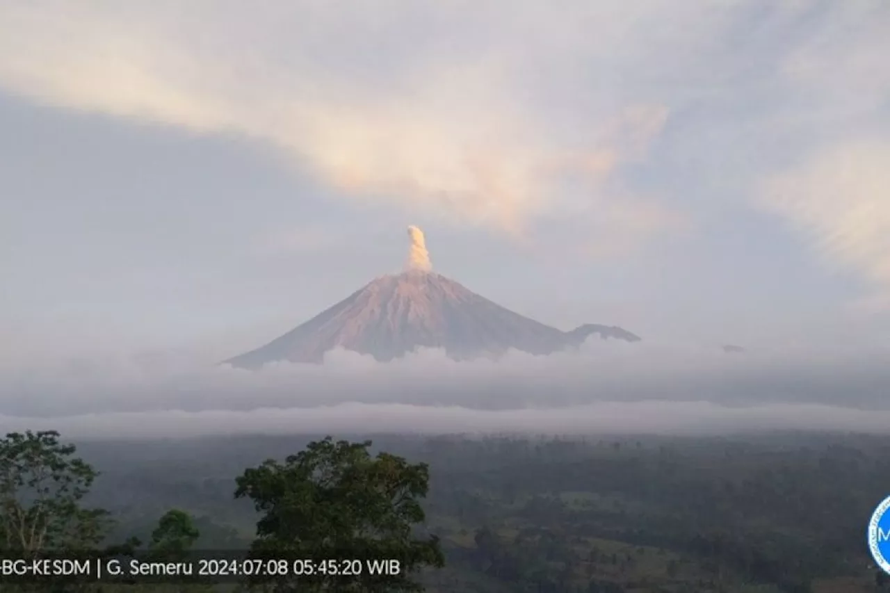 Semeru beberapa kali erupsi pada Senin pagi, letusan capai 800 meter