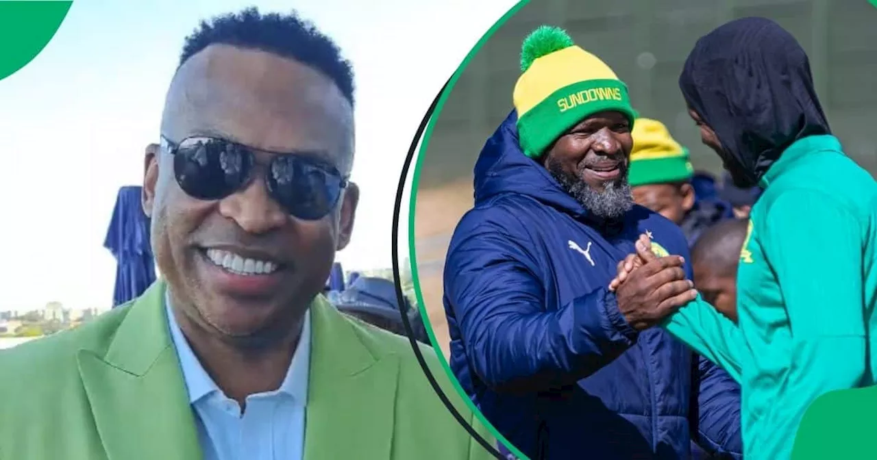 Presenter Robert Marawa Was All Smiles As Steve Komphela Made a Surprise Return to Mamelodi Sundowns