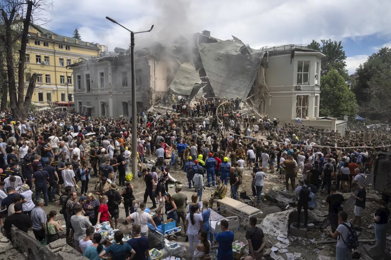 Russia's heaviest bombardment of Kyiv in 4 months hits a children's hospital