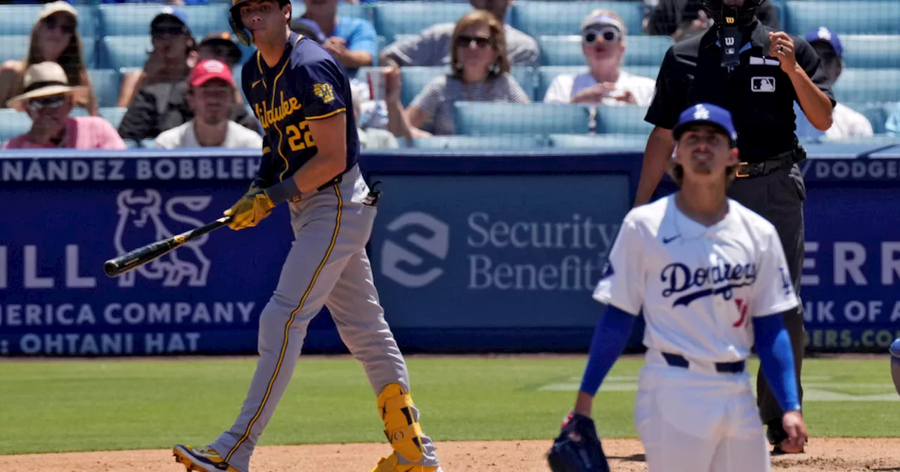 Yelich, Perkins power Brewers to 9-2 victory over Dodgers